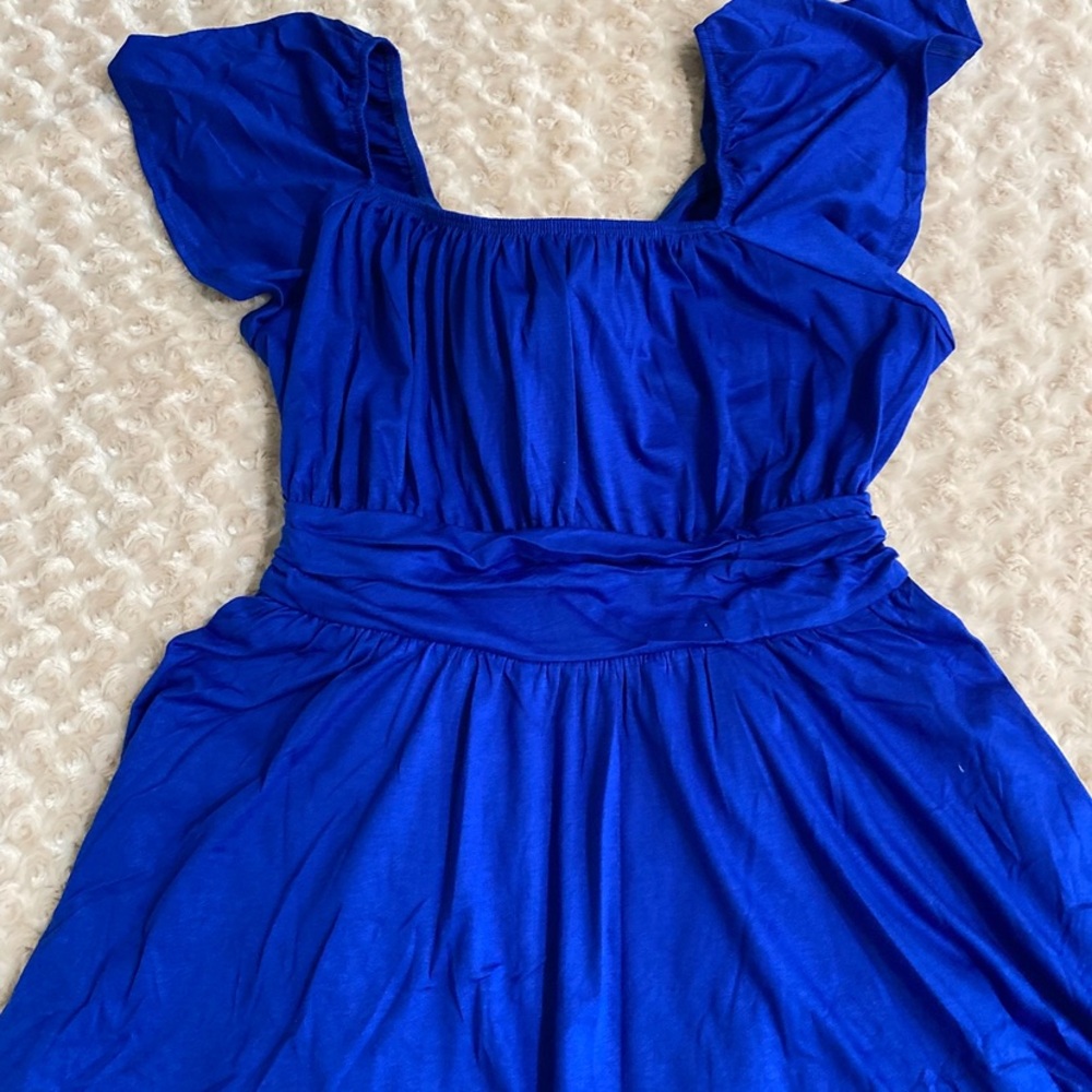 New Women 2XL Rompers Short Sleeve Ruffle Layer Square Neck, back Ribbon Tie - Picture 7 of 9
